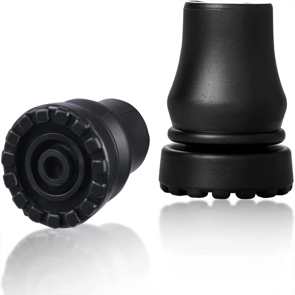 1/2/3/4Pair Rubber Cane Tips 3/4 Inch Heavy Duty Walking Cane Tips Sturdy BLK