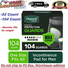 Depend Incontinence Guards/Incontinence Pads fr Men/Bladder Control Pads Maximum