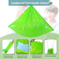 Bedside Commode Liners, 150 Bags + 150 Pads for Bedside Toilet Chair Bucket, …