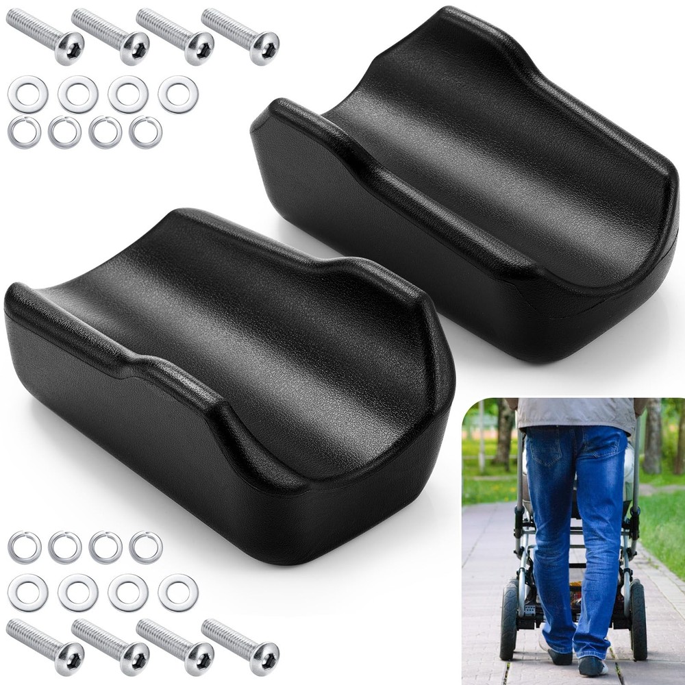 2 Pcs Rollator Armrest Pad Upright Walker Forearm Pads Black Walker Handle Coush