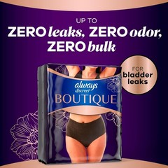 12-Count Always Discreet Incontinence Underwear SMALL/MEDIUM Black Protection