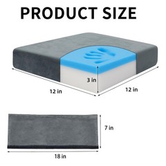 Memory Foam Walker Seat Cushion for Seniors – Washable Backrest Pad with Straps