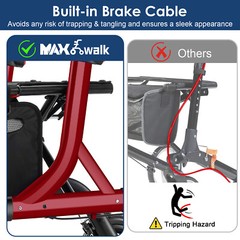 MAXWALK Portable All Terrain Foldable Outdoor Walker 10″ Wheels 300lb Senior USA