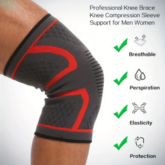 Knee Sleeve Compression Brace Support For Sport Gym Joint Pain Arthritis Relief