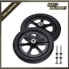 Walker Wheels Replacement 8 Inch Solid Rubber Anti-Slip Rollator Front Wheels