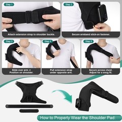 Electric Heated Vibration Shoulder Massager Brace Rotator Cuff Joint Pain Relief
