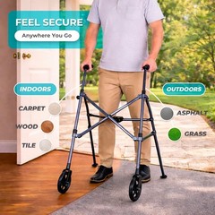 Space Saver Walker, Lightweight Folding Rolling Mobility Aid for Seniors & Ad…