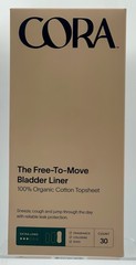 3 Cora 100% Organic Cotton Topsheet Bladder Liners, Long Length (30 Count) NIB