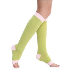 3Pairs Open Toe Toeless Compression Socks(15-20mmHg) Large-X-Large, Mix Color