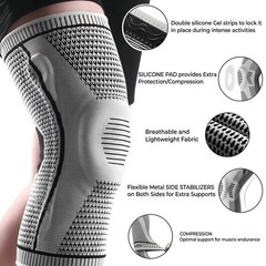 Knee Compression Sleeve Support Brace Running Gym Sports Men Women Unisex