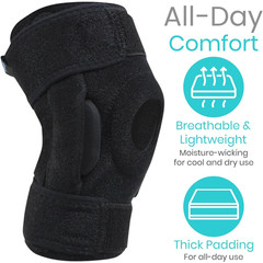 Vive Hinged Knee Brace – Relieves ACL, MCL, Meniscus Tear – Lightweight, Comfort