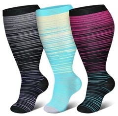 3/4/5 Pairs Plus Size Compression Socks Extra Wide Calf Knee High Support Socks
