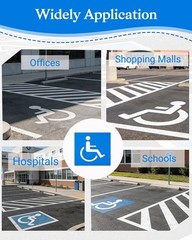 Handicap Parking Stencil Plastic Reusable Lot 39×39 Inch ADA Wheelchair Sign