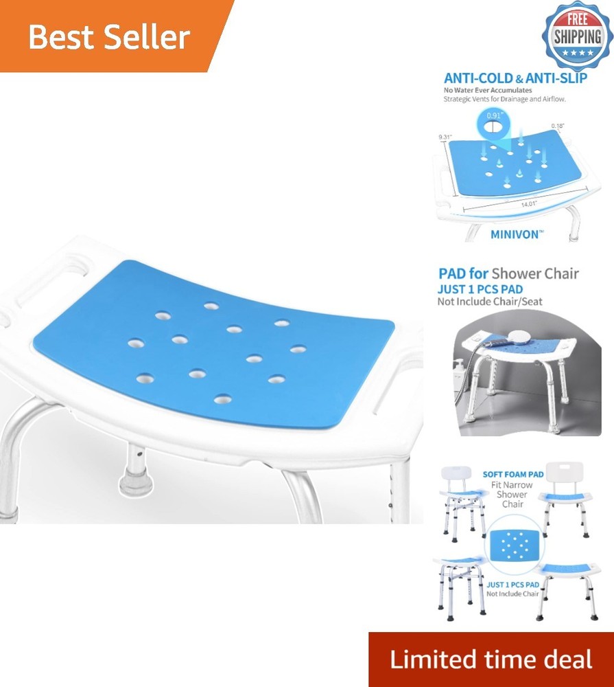 Cushioned Bath Chair Mat 9″ x 14″ – Waterproof & Anti-Slip for Secure Showers