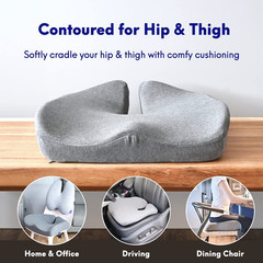 Pressure Relief Seat Cushion Extra-Dense Memory Foam Car Pad for Sciatica