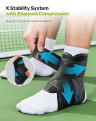 Quick Lace Up Ankle Brace with 2 Metal Support Stays, Breathable Stabilizer f…