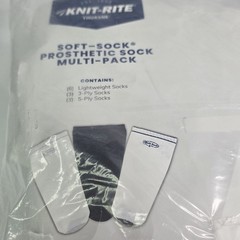Knit-Rite Thuasne Soft Sock Prosthetic Sock Multi Pack KRSPRSWH. 1, 2 / 10″-14″
