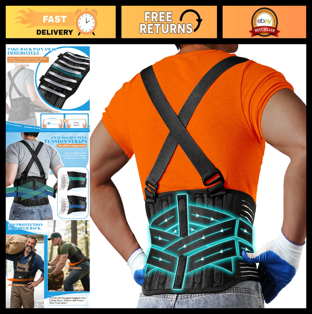 Plus Size Back Brace with Removable Straps – Posture Corrector Support Belt for