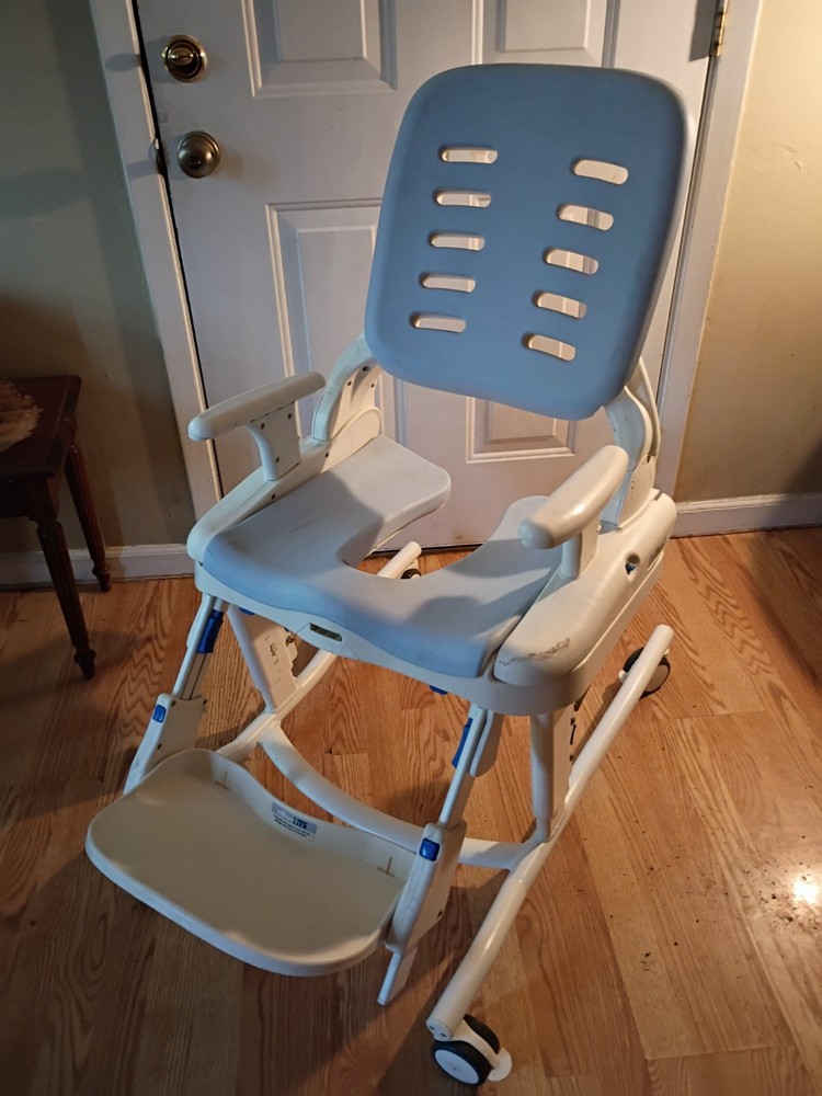 Rifton HTS Z130 Large Mobile Shower Chair for Special Needs 250lbs Weight Cap