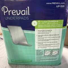 Prevail Fluff Large Underpads – 15 count