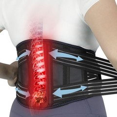 Back Brace for Lower Back Pain – Adjustable Breathable Lumbar Belt with 6 Rei…