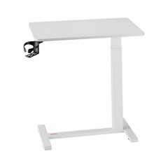 Uimoso Overbed Table Mobile Bed Side Desk with 4 Hidden Wheels Cup Holder White