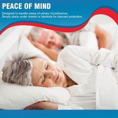 BIGGMED Tear-Resistant Incontinence 40″x36″- 10 Count (Tear-resistant), Blue