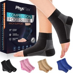 PhysFlex Compression Socks for Plantar Fasciitis, Achilles Tendonitis Relief