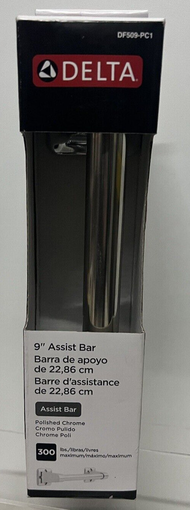 DELTA 9″ Assist Bar NEW Metal Polished Chrome ~300 LB~ Fixture Mobility Mount