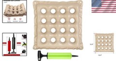 Lightweight Inflatable Waffle Seat Cushion for Back and Feet – 18.9×18.9 inch