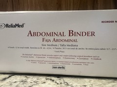 ReliaMed Abdominal Binder Medium 12″ 4 Panel Latex-Free Elastic Easy-Fastening
