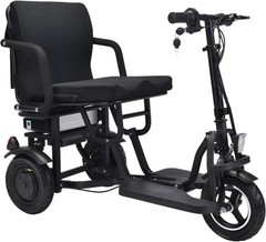 3Wheel Fold Mobility Scooter for Adults, Electromagnetic Braking, 25 Miles Range