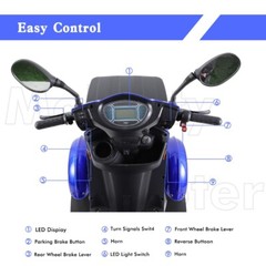 Heavy Duty 4-Wheel Mobility Scooters 31 Miles 3-Speed 800W 500lbs Capacity