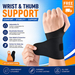 Adjustable Wrist Brace Perfect for Women & Men Support Wrap Strap Hand Carpal