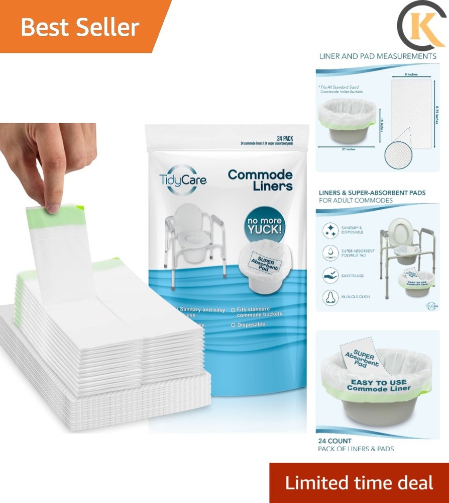 Disposable Bedside Commode Liners and Pads for Portable Toilet Chair Seat Buc…