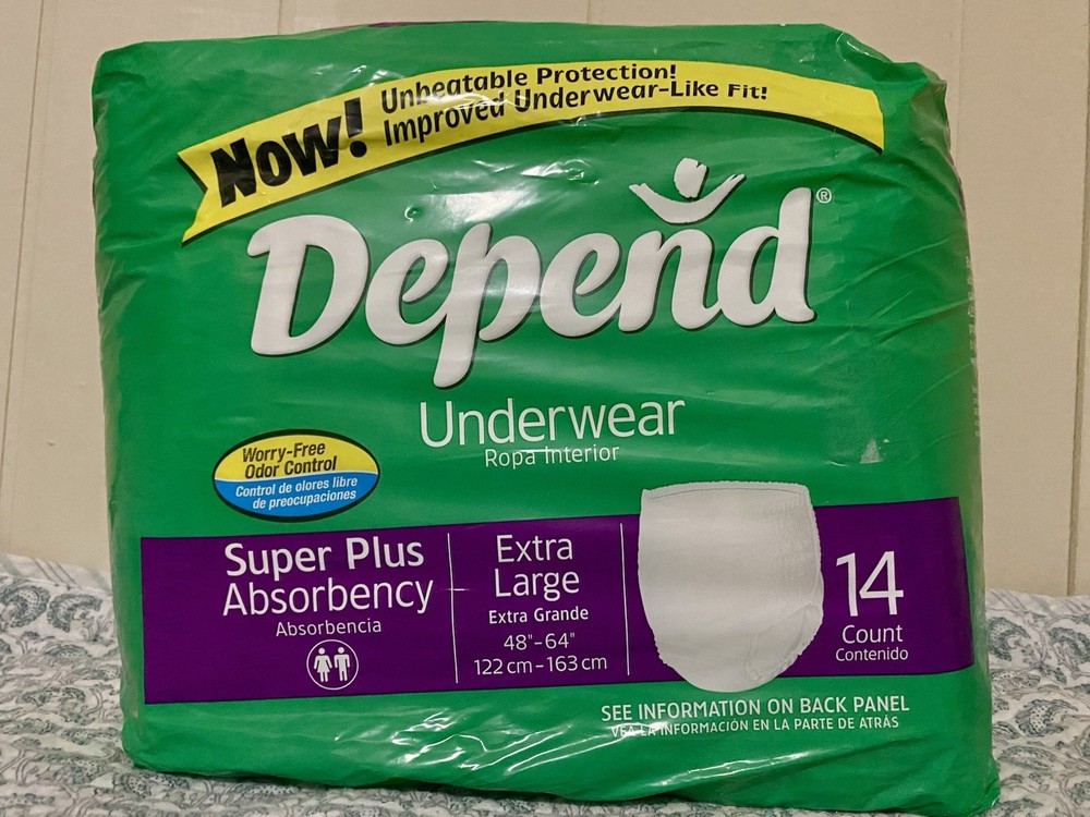 Depend Super Plus Absorbency Underwear—Extra Large 14 Count (SEALED) 2003/2004