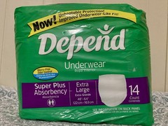 Depend Super Plus Absorbency Underwear—Extra Large 14 Count (SEALED) 2003/2004