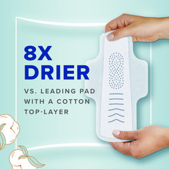 Pure Cotton, Feminine Pads for Women, Size 2 Heavy Flow Absorbency, Multipack, w