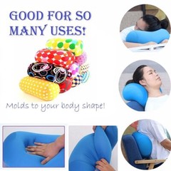 Micro Bead Cylinder Roll Chair Car Home Cushion Tube Throw Pillow No Tag Defect
