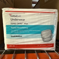 Cardinal Sure Care Plus Protective Underwear – S-M, Pack of 20 – 1605