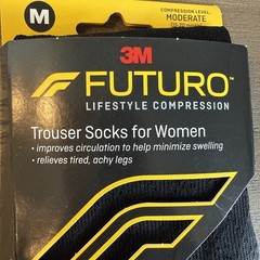 3M Futuro Trouser Socks for Women Moderate Compression Size: M Black 1 Pair