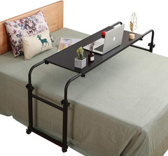 Rolling Overbed Table with Wheels Adjustable 55″-83″ Laptop Stand Black 350 lb