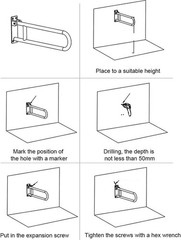 Handicap Grab Bars Rails 30 Inch Toilet Handrails Bathroom Safety Bar Hand Su…