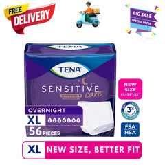 TENA Sensitive Care Overnight Underwear Women XL 56 Ct Leak Protection