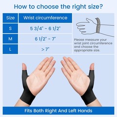 VELPEAU Elastic Thumb Wrist Support Brace (Pack Medium, Long Version – Black