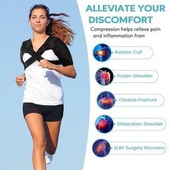 Double Shoulder Brace Torn Rotator Cuff Adjustable Support Sleeve Pain Relief