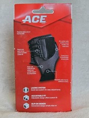 ACE Ankle Brace with Side Stabilizers Adjustable Black One Size Deluxe Support