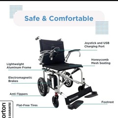 New Journey Air Lightweight Folding Power Chair Carbon Fiber Frame 26lbs Black