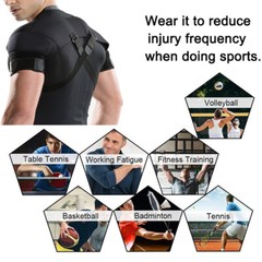 Double Shoulder Support Brace Torn Rotator Cuff Compression Sleeve Pain Relief