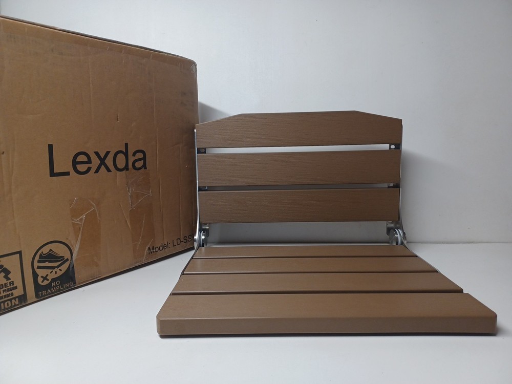 LEXDA 15 Inch HDPS Shower Seat Only with 304 Stainless Steel Frame.